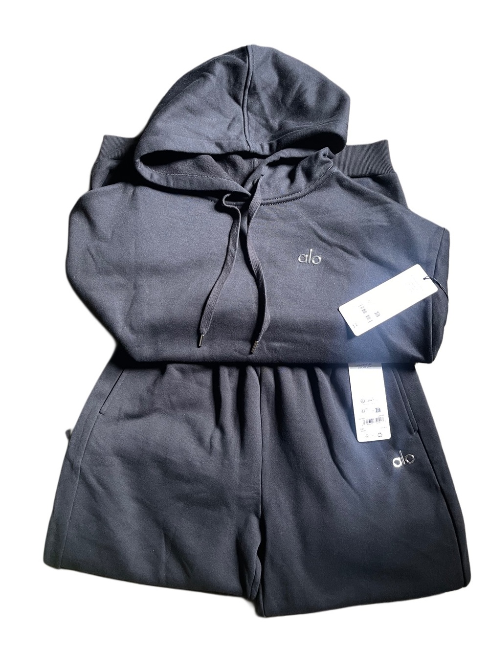 ALO Yoga Men's Black Hoodie & Shorts Set